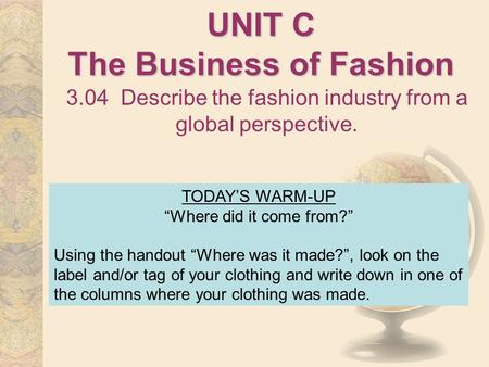 UNIT C The Business of Fashion