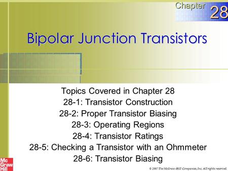 Bipolar Junction Transistors