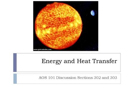 Energy and Heat Transfer