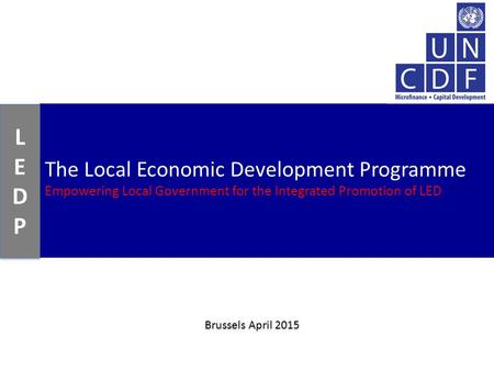 L E D P The Local Economic Development Programme