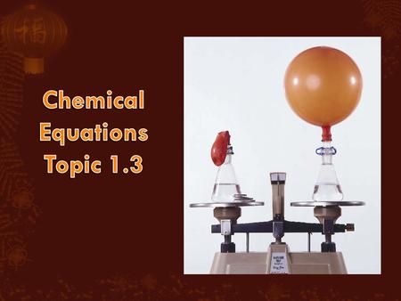 Reactants: Zn + I 2 Product: ZnI 2  used to convey as much info. as possible about what happens in a chemical reaction.