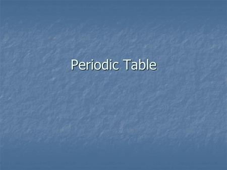 Periodic Table.