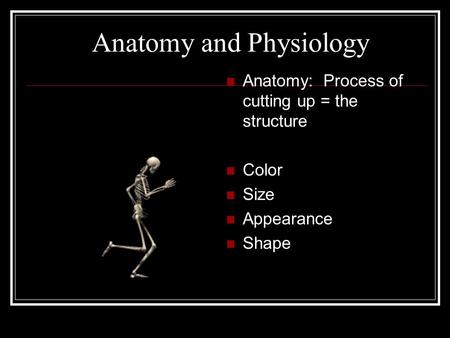 Anatomy and Physiology