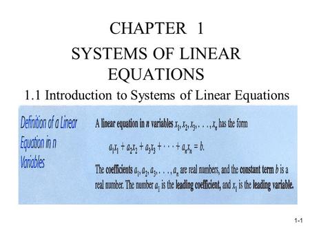 SYSTEMS OF LINEAR EQUATIONS