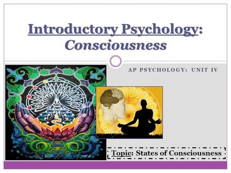 Introductory Psychology: Consciousness