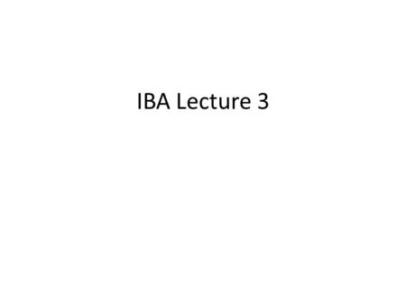 IBA Lecture 3. Mapping the entire triangle Technique of orthogonal crossing contours (OCC)