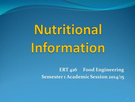 Nutritional Information