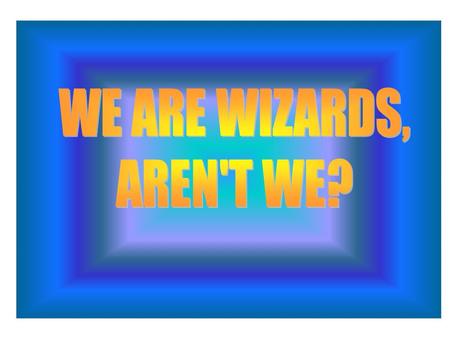 WE ARE WIZARDS, AREN'T WE?.