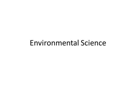 Environmental Science