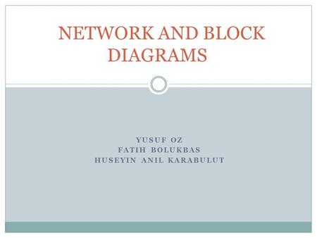 YUSUF OZ FATIH BOLUKBAS HUSEYIN ANIL KARABULUT NETWORK AND BLOCK DIAGRAMS.