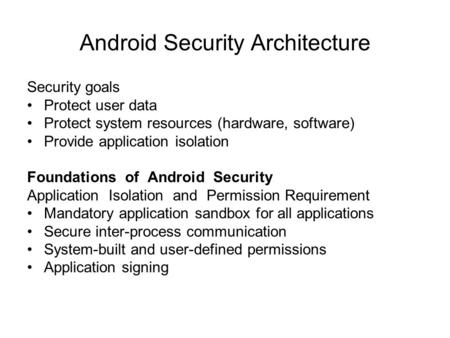 Android Security Architecture