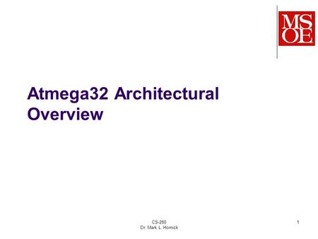 Atmega32 Architectural Overview