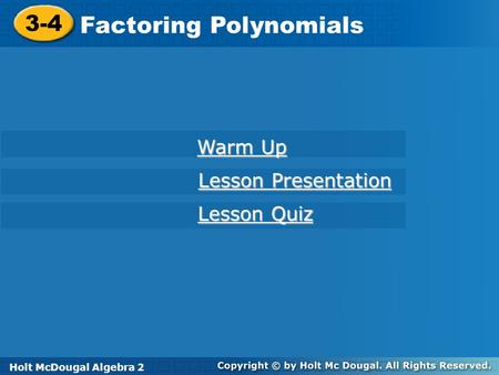 Factoring Polynomials