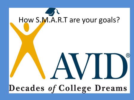 How S.M.A.R.T are your goals?. When setting a goal make sure it is… Specific M A R T Specific means… EXACT or CLEAR Saying that you want to do well in.