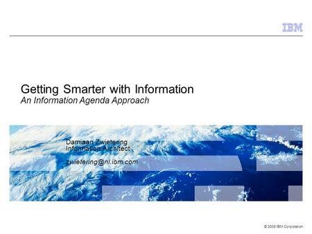 Getting Smarter with Information An Information Agenda Approach