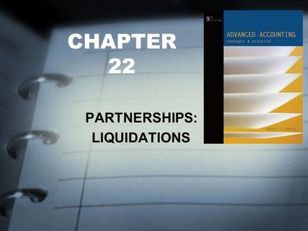 PARTNERSHIPS: LIQUIDATIONS