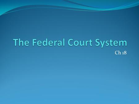 The Federal Court System