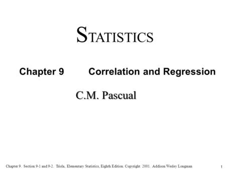 STATISTICS ELEMENTARY C.M. Pascual