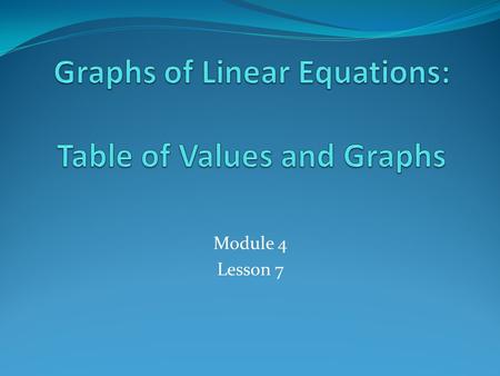 Module 4 Lesson 7. What values of x and y make this equation true? There are infinitely many solutions!