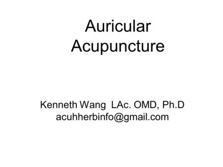 Auricular Acupuncture