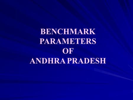 BENCHMARK PARAMETERS OF ANDHRA PRADESH. ELURU CIRCLE.