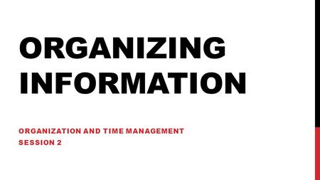 Organizing Information