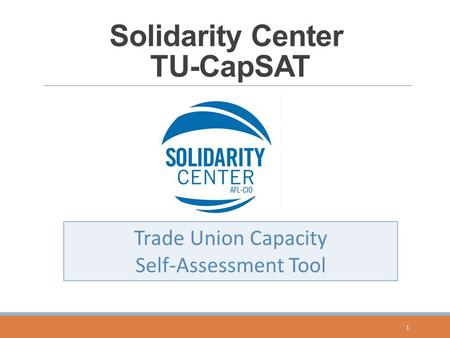 Solidarity Center TU-CapSAT 1 Trade Union Capacity Self-Assessment Tool.