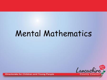 Mental Mathematics.