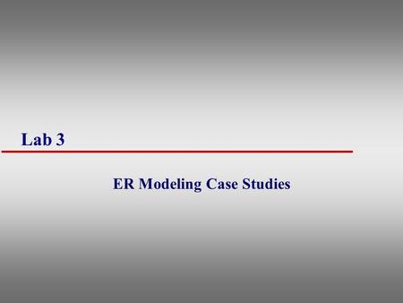 ER Modeling Case Studies