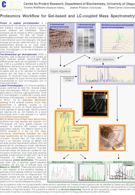 Tryptic digestion Proteomics Workflow for Gel-based and LC-coupled Mass Spectrometry Protein or peptide pre-fractionation is a prerequisite for the reduction.