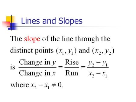 Lines and Slopes.