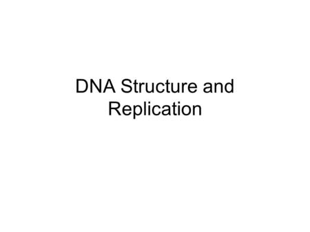 DNA Structure and Replication. DNA is the Genetic Material DNA and RNA were first described by Friedrich Miescher in 1869. He isolated a phosphorus-containing.