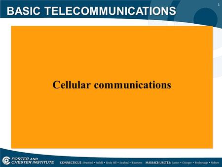 1 Cellular communications Cellular communications BASIC TELECOMMUNICATIONS.