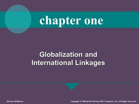 Globalization and International Linkages