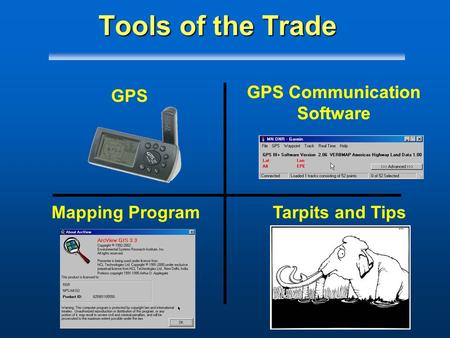 GPS Communication Software GPS Mapping ProgramTarpits and Tips Tools of the Trade GPS Communication Software.