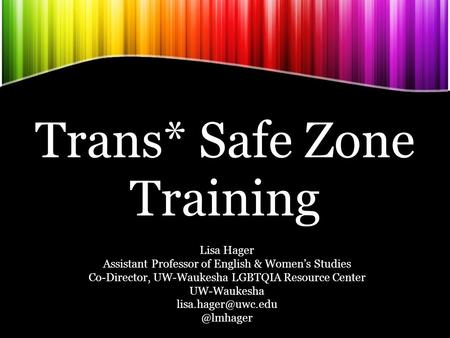 Trans* Safe Zone Training