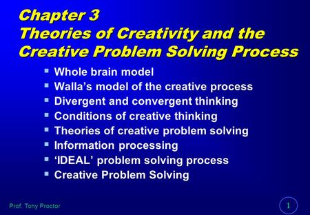 Whole brain model Walla’s model of the creative process