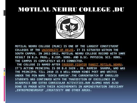 MOTILAL NEHRU COLLEGE,DU. PHOENIX 2015 PARTICIPATION.