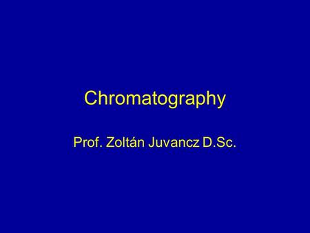 Prof. Zoltán Juvancz D.Sc.