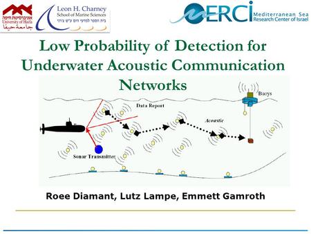 Roee Diamant, Lutz Lampe, Emmett Gamroth Low Probability of Detection for Underwater Acoustic Communication Networks.