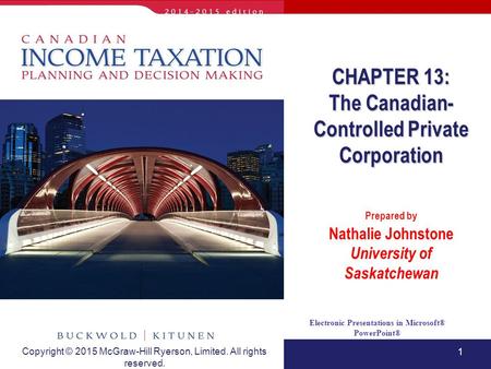 CHAPTER 13: The Canadian-Controlled Private Corporation