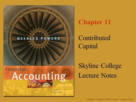 Contributed Capital Skyline College Lecture Notes