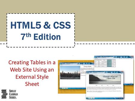 Creating Tables in a Web Site Using an External Style Sheet