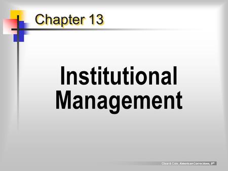 Institutional Management