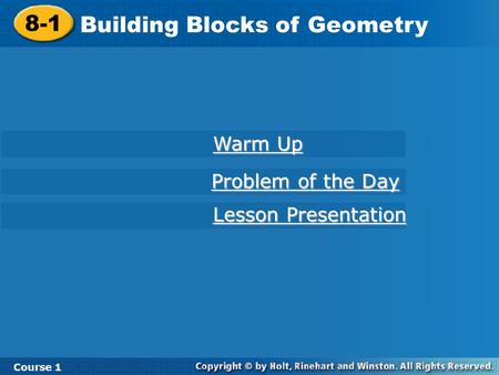 Building Blocks of Geometry