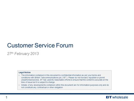 Customer Service Forum