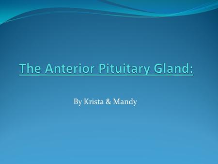 By Krista & Mandy. it weighs about >0.5g 1 of 2 functionally distinct parts makes up 75% of the total weight of the pituitary also known as: adenohypophysis.