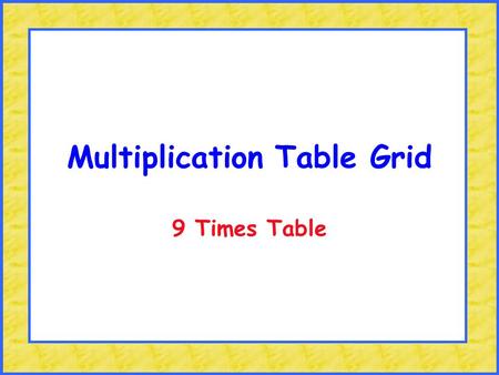 Multiplication Table Grid