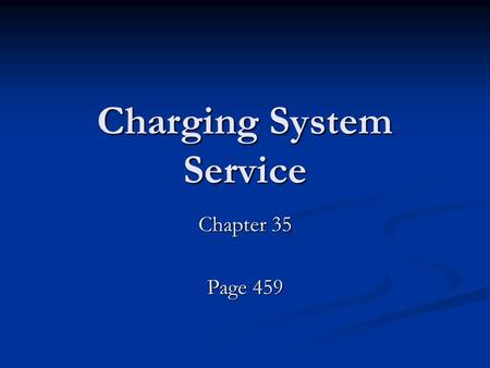 Charging System Service