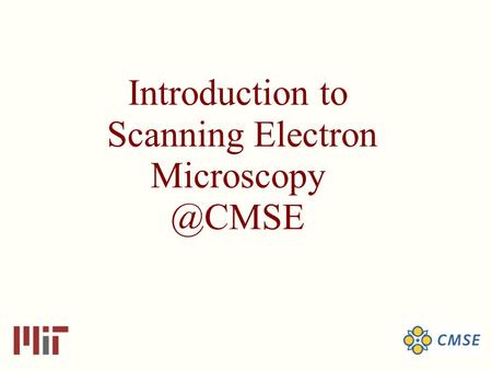 Scanning Electron Microscopy